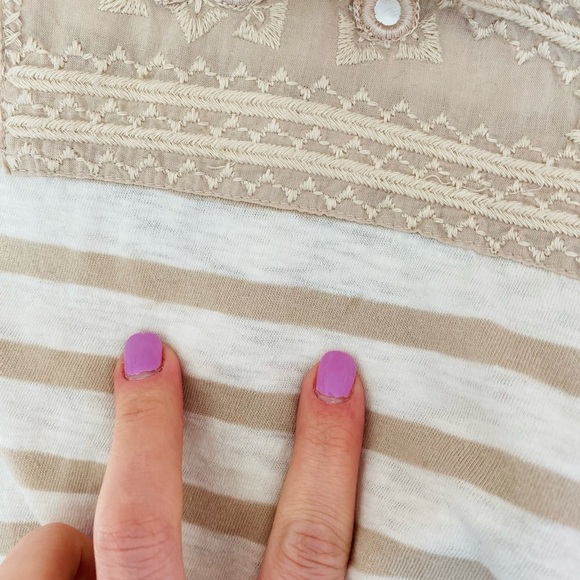 Free People Striped Tank Top Cream Sz Small - Picture 13 of 13